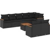 Image de vidaXL - 9-delige - Loungeset - met - kussens - poly - rattan - zwart