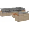 Image de vidaXL - 9-delige - Loungeset - met - kussens - poly - rattan - gemengd - beige