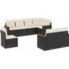 Image de vidaXL - 8-delige - Loungeset - met - kussens - poly - rattan - zwart