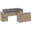 Image de vidaXL - 8-delige - Loungeset - met - kussens - poly - rattan - gemengd - beige