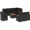 Image de vidaXL - 9-delige - Loungeset - met - kussens - poly - rattan - zwart
