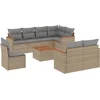 Image de vidaXL - 9-delige - Loungeset - met - kussens - poly - rattan - gemengd - beige