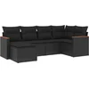 Image de vidaXL - 6-delige - Loungeset - met - kussens - poly - rattan - zwart