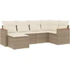 Image de vidaXL - 6-delige - Loungeset - met - kussens - poly - rattan - beige