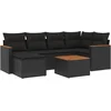 Image de vidaXL - 7-delige - Loungeset - met - kussens - poly - rattan - zwart
