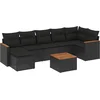 Image de vidaXL - 8-delige - Loungeset - met - kussens - poly - rattan - zwart