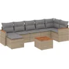 Image de vidaXL - 8-delige - Loungeset - met - kussens - poly - rattan - gemengd - beige