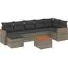 Image de vidaXL - 8-delige - Loungeset - met - kussens - poly - rattan - grijs