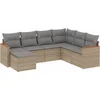 Image de vidaXL - 7-delige - Loungeset - met - kussens - poly - rattan - gemengd - beige