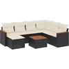 Image de vidaXL - 8-delige - Loungeset - met - kussens - poly - rattan - zwart