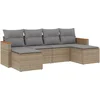 Image de vidaXL - 6-delige - Loungeset - met - kussens - poly - rattan - gemengd - beige