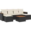 Image de vidaXL - 7-delige - Loungeset - met - kussens - poly - rattan - zwart