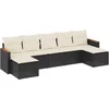 Image de vidaXL - 7-delige - Loungeset - met - kussens - poly - rattan - zwart