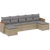 Image de vidaXL - 7-delige - Loungeset - met - kussens - poly - rattan - gemengd - beige