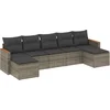 Image de vidaXL - 7-delige - Loungeset - met - kussens - poly - rattan - grijs