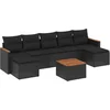 Image de vidaXL - 8-delige - Loungeset - met - kussens - poly - rattan - zwart