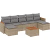 Image de vidaXL - 8-delige - Loungeset - met - kussens - poly - rattan - gemengd - beige