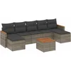 Image de vidaXL - 8-delige - Loungeset - met - kussens - poly - rattan - grijs
