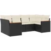 Image de vidaXL - 6-delige - Loungeset - met - kussens - poly - rattan - zwart