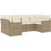 Image de vidaXL - 6-delige - Loungeset - met - kussens - poly - rattan - beige