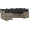 Image de vidaXL - 6-delige - Loungeset - met - kussens - poly - rattan - grijs