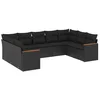 Image de vidaXL - 9-delige - Loungeset - met - kussens - poly - rattan - zwart