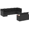 Image de vidaXL - 9-delige - Loungeset - met - kussens - poly - rattan - zwart