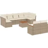 Image de vidaXL - 10-delige - Loungeset - met - kussens - poly - rattan - beige