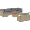 Image de vidaXL - 10-delige - Loungeset - met - kussens - poly - rattan - gemengd - beige