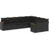 Image de vidaXL - 9-delige - Loungeset - met - kussens - poly - rattan - zwart