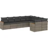 Image de vidaXL - 9-delige - Loungeset - met - kussens - poly - rattan - grijs