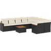 Image de vidaXL - 10-delige - Loungeset - met - kussens - poly - rattan - zwart