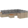 Image de vidaXL - 10-delige - Loungeset - met - kussens - poly - rattan - gemengd - beige