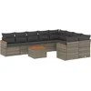 Image de vidaXL - 10-delige - Loungeset - met - kussens - poly - rattan - grijs