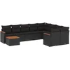 Image de vidaXL - 10-delige - Loungeset - met - kussens - poly - rattan - zwart