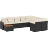 Image de vidaXL - 10-delige - Loungeset - met - kussens - poly - rattan - zwart