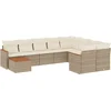 Image de vidaXL - 10-delige - Loungeset - met - kussens - poly - rattan - beige
