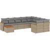 Image de vidaXL - 10-delige - Loungeset - met - kussens - poly - rattan - gemengd - beige