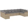 Image de vidaXL - 10-delige - Loungeset - met - kussens - poly - rattan - gemengd - beige