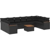 Image de vidaXL - 11-delige - Loungeset - met - kussens - poly - rattan - zwart