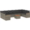 Image de vidaXL - 11-delige - Loungeset - met - kussens - poly - rattan - grijs