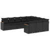 Image de vidaXL - 10-delige - Loungeset - met - kussens - poly - rattan - zwart
