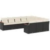 Image de vidaXL - 10-delige - Loungeset - met - kussens - poly - rattan - zwart