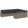 Image de vidaXL - 10-delige - Loungeset - met - kussens - poly - rattan - grijs