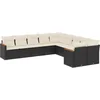 Image de vidaXL - 10-delige - Loungeset - met - kussens - poly - rattan - zwart