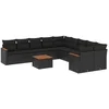 Image de vidaXL - 11-delige - Loungeset - met - kussens - poly - rattan - zwart
