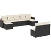 Image de vidaXL - 9-delige - Loungeset - met - kussens - poly - rattan - zwart