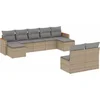Image de vidaXL - 9-delige - Loungeset - met - kussens - poly - rattan - gemengd - beige