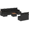 Image de vidaXL - 10-delige - Loungeset - met - kussens - poly - rattan - zwart