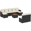 Image de vidaXL - 10-delige - Loungeset - met - kussens - poly - rattan - zwart